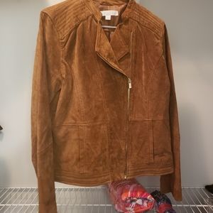 XL Brown Suede Jacket, DB Zip